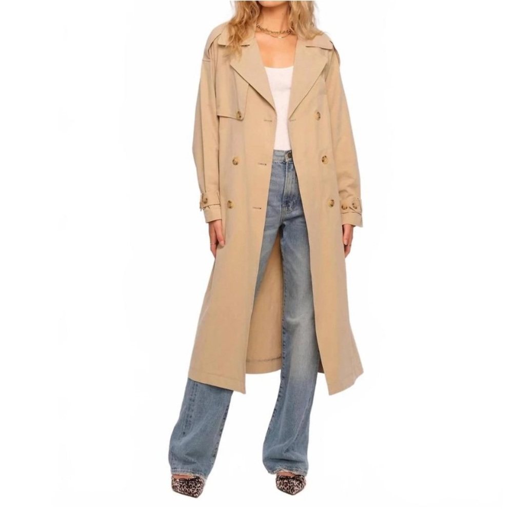 HEARTLOOM Mica Classic Double Breasted Trench Coat Tan XS